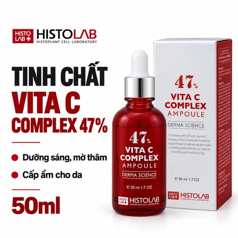 Tinh Chất Dưỡng Trắng Da Mờ Thâm Nám Histolab 47% Vita C Complex Ampoule 50ml