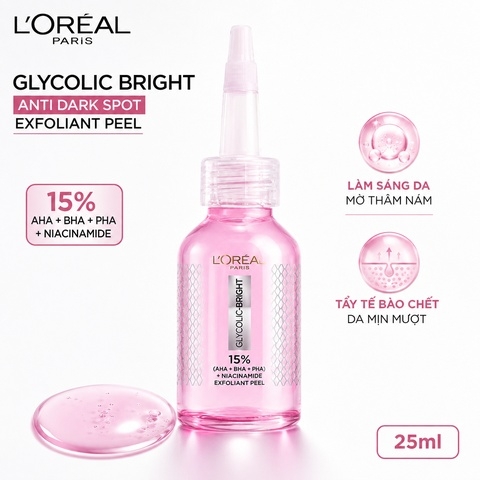 Tinh Chất Peel Da L'Oreal Glycolic Bright Anti Dark Spot Exfoliant Peel 25ml