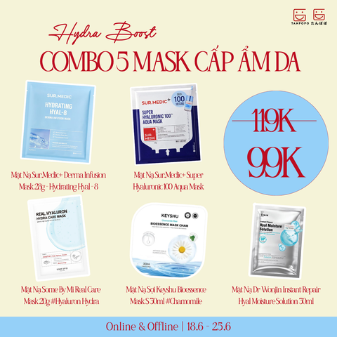 COMBO Mặt Nạ Cấp Ẩm Da