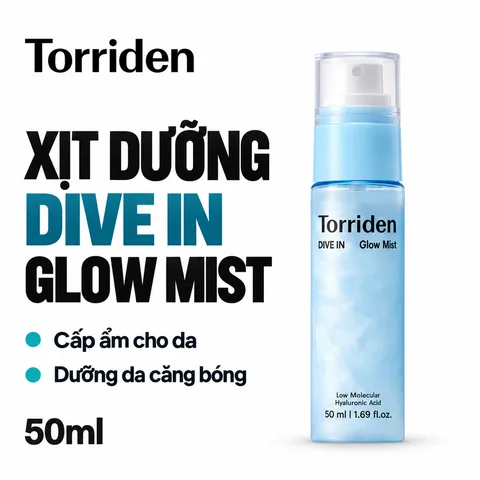 Xịt Dưỡng Căng Bóng Da Torriden Dive In Glow Mist Low Molecular Hyaluronic Acid 50ml