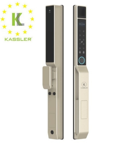 Khoá vân tay cửa nhôm Kassler KL-599 Pro Gold, mobile app