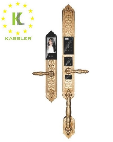 Khoá cửa đại sảnh mở bằng khuôn mặt Kassler KL-989 F mạ vàng 24K