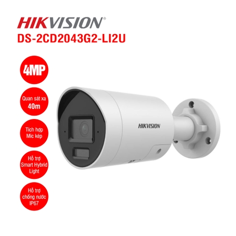 Camera IP thân trụ 4MP Hikvision DS-2CD2043G2-LI2U