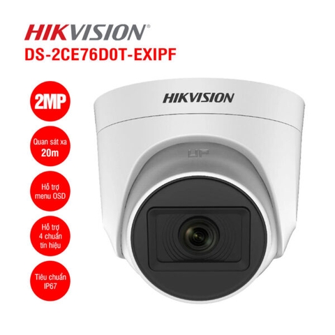 Camera HDTVI 2MP HIKVISION DS-2CE76D0T-EXIPF