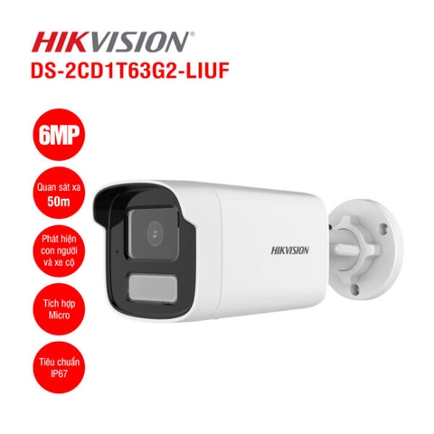 Camera IP 6MP Hikvision DS-2CD1T63G2-LIUF