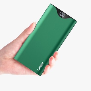 Pin dự phòng 10.000mAh LANEX LPB-N12 Black/Green (Polymer A+, 2 cổng USB 2.1A, màn hình LED)