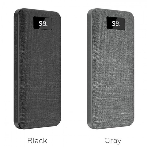 Pin dự phòng 10.000mAh HOCO J47 Gray (Pin Lithium, 2 cổng USB, QC 3.0, Màn hình LED)