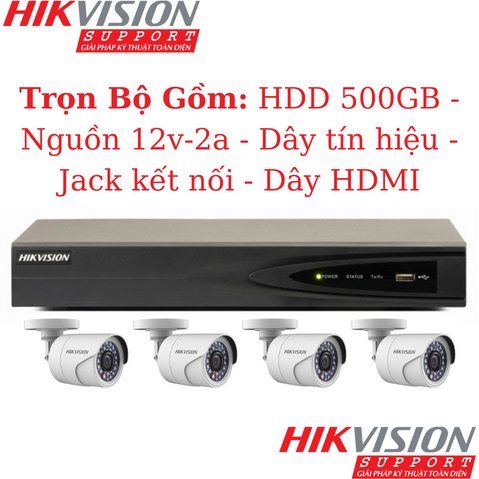 BỘ 4 CAMERA NGOÀI TRỜI DS-2CE16D0T-IRP