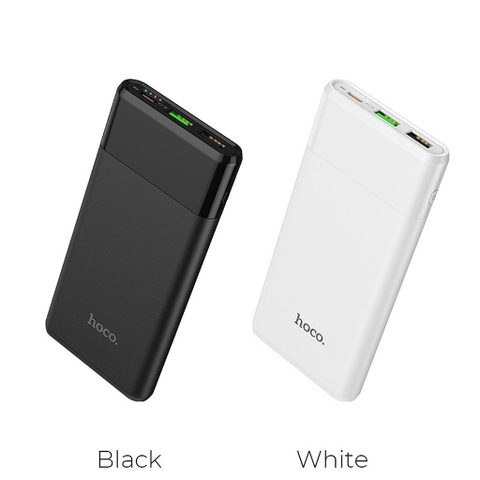 Pin dự phòng 10.000mAh HOCO J58 Black/White Chính hãng (Polymer A+, 2 cổng USB, 1 cổng Type-C 3.0A