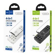Pin dự phòng 10.000mAh HOCO J56 Black Chính hãng (Polymer A+, 2 cổng USB 3.0, sạc ko dây 10W, LED)