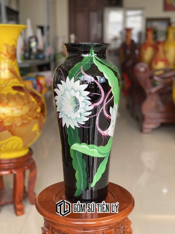 Bình trang trí dáng cao hoa xương rồng-BGD27