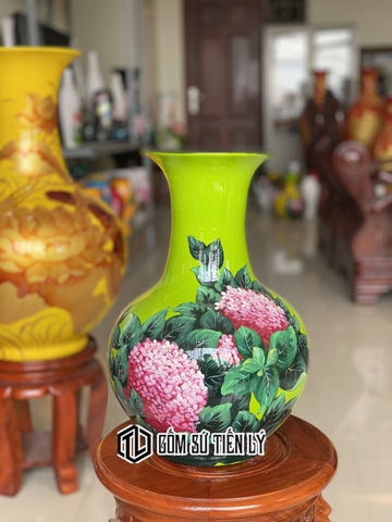 Bình hoá dáng tỏi 3d vẽ tay-BGD32