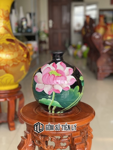 Bình hoa vẽ tay 3d hút lộc-BGD36