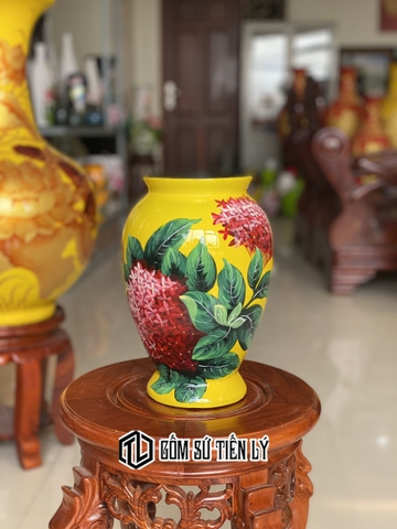 Bình hoa 3d hoạ tiết hoa cẩm tú cầu-BGD38