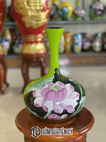 Bình hoa vẽ 3d dáng tỏ cổ cao-BGD79