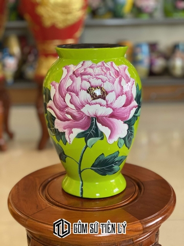 Bình hoa Bát Tráng dáng đèn vẽ 3d-BGD84