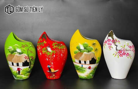 Bình hoa sơn mài mỏ quạ độc lạ-TLM05