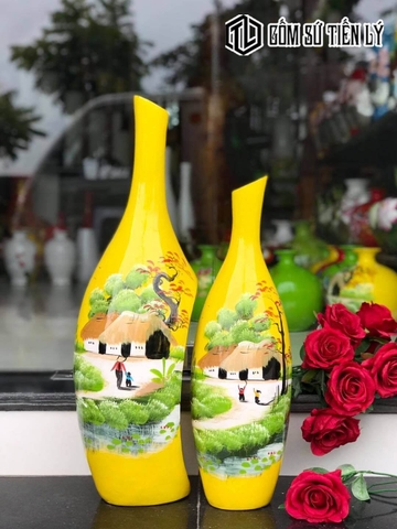 Bộ 2 lọ trang trí bằng gốm cao cấp-BTD24