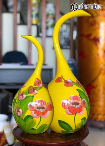Set bình decor dáng hạc màu vàng-BTD32