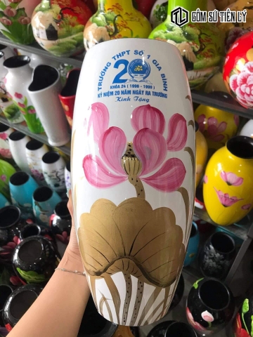 Bình lọ gốm bát tràng làm quà-GQT09