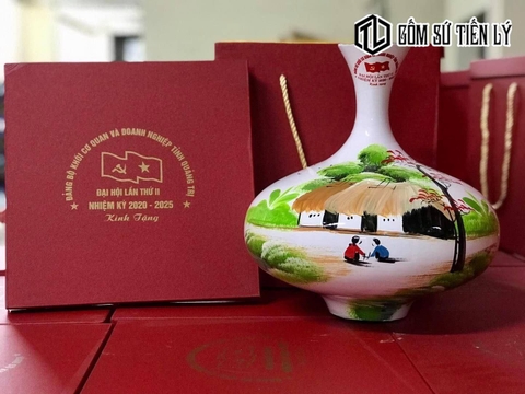 Bình gốm cao cấp tặng Đảng Bộ-GQT15