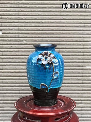 Lọ hoa đắp nổi trang trí phòng khách- TLN03