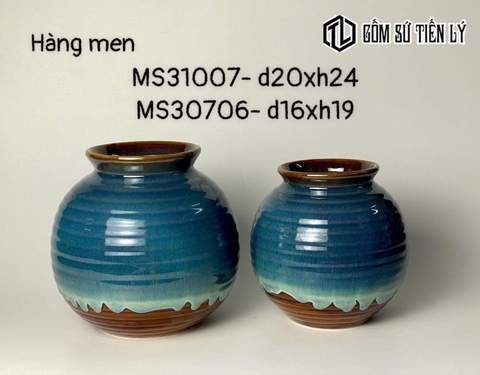 Set bình hoa men hoả biến đẹp-TLH04