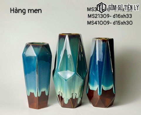 Set bình men hoả biến lục giá-TLH13
