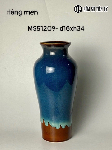 Lọ hoa men hỏa biến xanh-TLH27