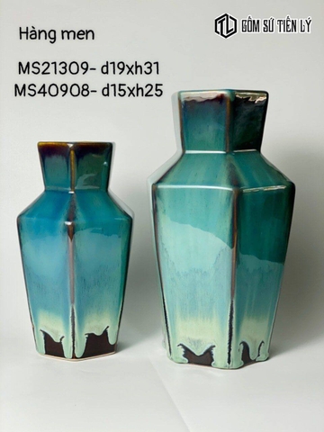 Bình hoa men hoả biến dáng đèn lồng-TLH32