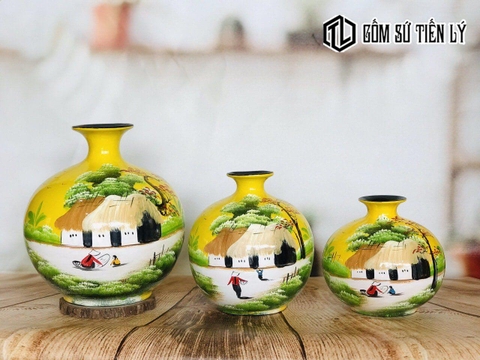 Bình hoa sơn mài hút lộ-TLM19