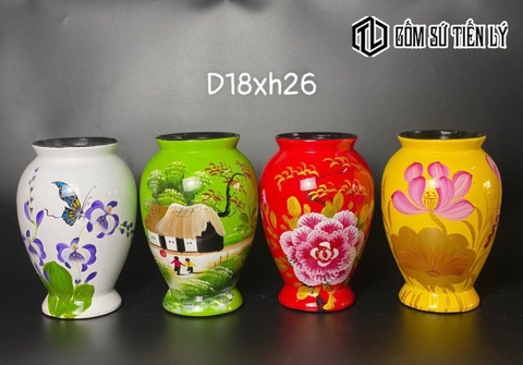 Set bình hoa sơn mài gốm-TLM20