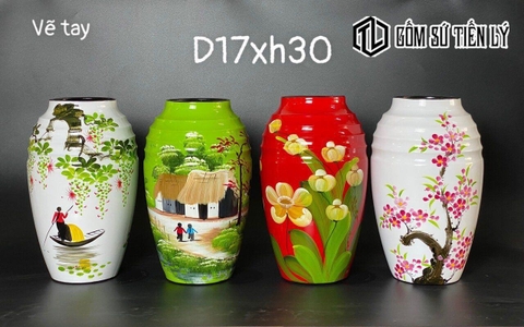 Set bình hoa sơn mài Bát Tràng-TLM24