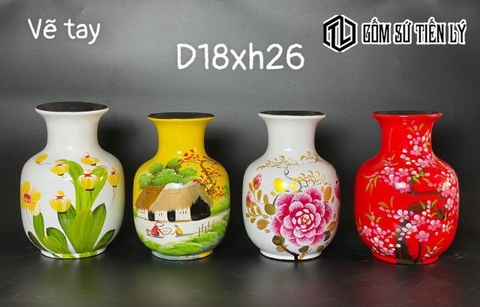 Set bình hoa gốm sơn mài-TLM36
