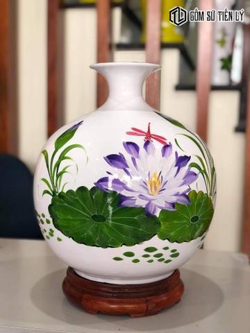 Bình hoa sơn mài Bát Tràng-TLM56
