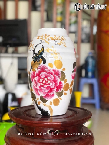 Bình sơn mài cao cấp vẽ tay-TLM86