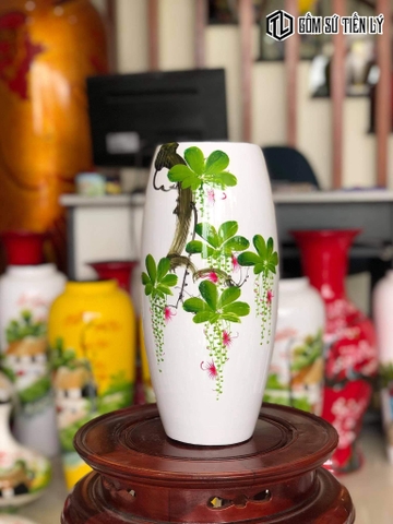 Lọ hoa sơn mài dáng bom-TLM90