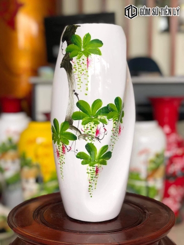 Lọ hoa sơn mài Bát Tràng-TLM91