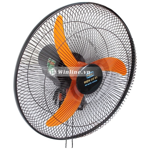 Quạt treo tường điện cơ 91 QTT-CN450 2 dây, 47w, cánh cam, thân đen