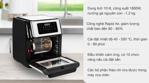 Nồi chiên không dầu Kalite Q10 10 lít