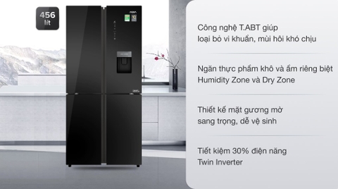 Tủ lạnh Aqua Inverter 456 lít AQR-IGW525EM GB