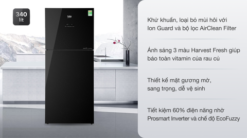 Tủ lạnh Beko inverter 370 lít RDNT371I50VGB
