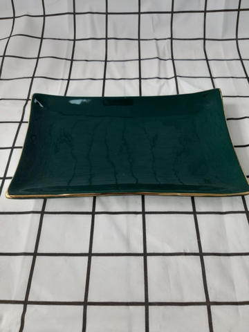 Khay chữ nhật S2 xanh vàng kim