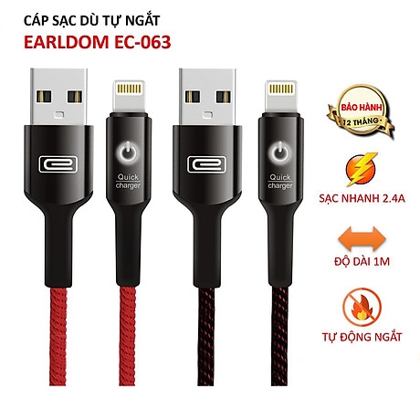 Cáp Sạc Dù Tự Ngắt Earldom 1M EC - 063I