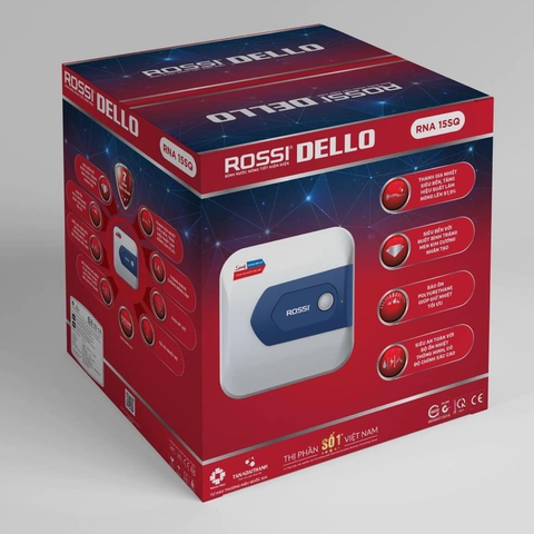 Bình Nóng Lạnh Gián Tiếp Rossi Dello RDO-20SQ 20 Lít (Vuông)