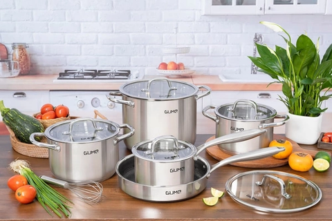 Bộ nồi chảo quánh inox cao cấp 5 món Gume GMPPS-2201