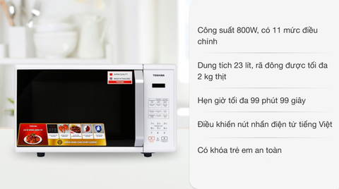 Lò vi sóng điện tử Toshiba ER-SS23(W1)VN dung tích 23 lít