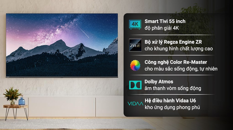 Smart Tivi Toshiba AI 4K 55 inch 55E330MP (model năm 2023)