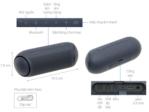 Loa Bluetooth LG Xboom Go PL5 Xanh Đen