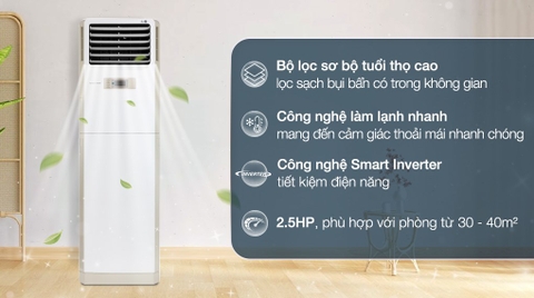 Máy lạnh tủ đứng LG Inverter 2.5 HP ZPNQ24GS1A0